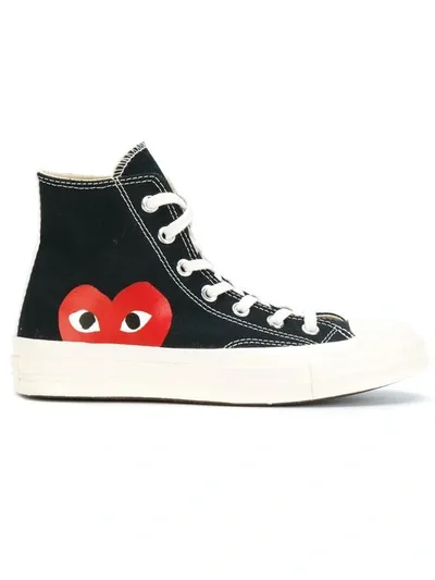 Comme Des Garçons Converse Comme Des Garçons Play X Converse Converse Half Heart High-top Sneakers Shoes In Black