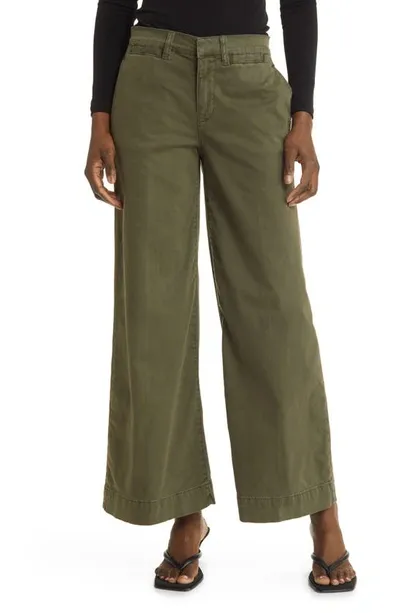 Frame Le Pixie Tomboy Wide Leg Trousers In Green