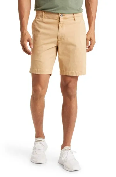 Ag Wanderer Poplin Chino Shorts In Sulfur Wheat Fields