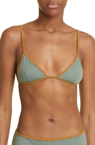 Paloma Wool Leiti Triangle Bikini Top In C/247 Khaki