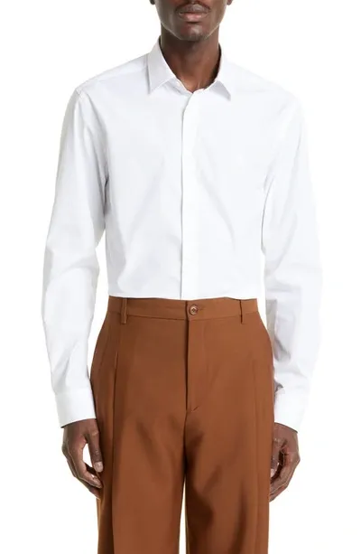 Burberry Sherfield Stretch Cotton Shirt In White