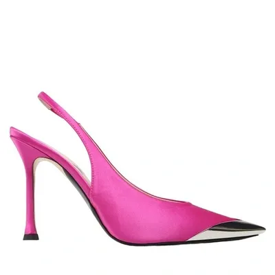 N°21 110mm Contrast-toe Slingback Pumps In Fuchsia