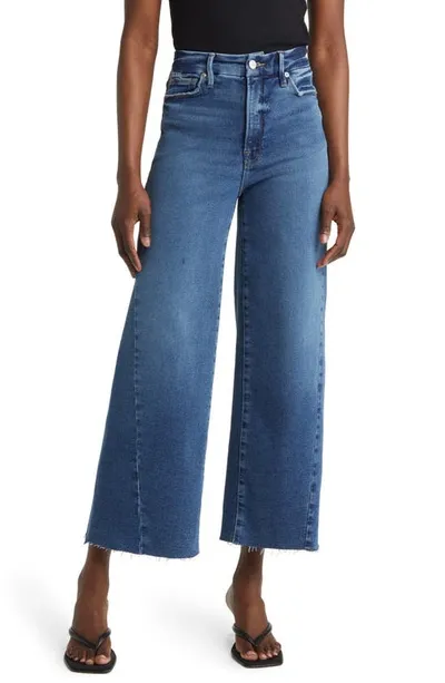 Good American Good Waist High Waist Crop Palazzo Jeans In Indigo394