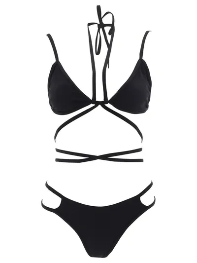 Andreädamo Double Triangle Bikini In Black