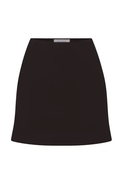 Anemos The Bias-cut Mini Skirt In Stretch Cupro In Espresso