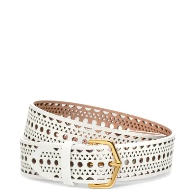 Alaïa Neo Vienne White Leather Belt