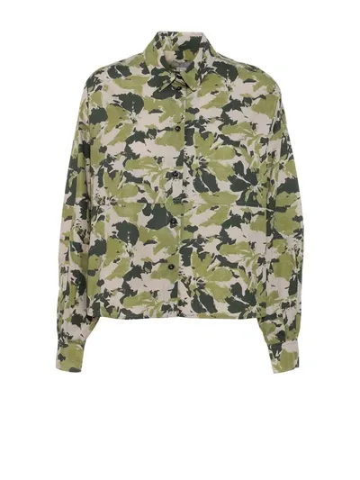 Woolrich Wilderness Camouflage-print Shirt In Green Flower Camou