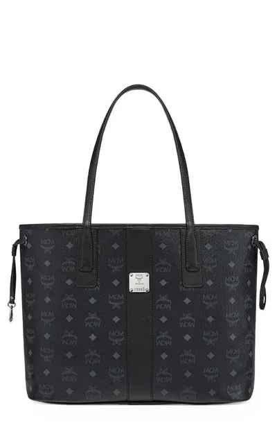 Mcm Medium Liz Reversible Shopper In Black