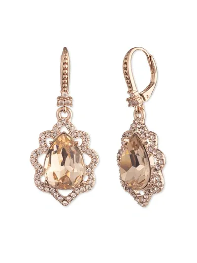 Marchesa Poised Rose Drop Earring In Rose Gold