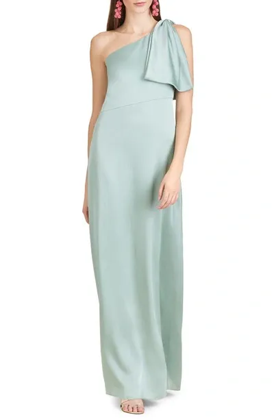 Sachin & Babi One-shoulder A-line Gown In Jade