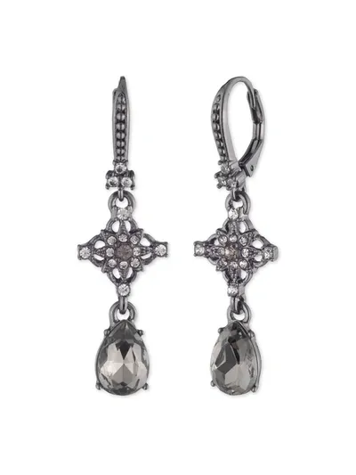 Marchesa Black Lace Stone Drop Earring In Black Diamond