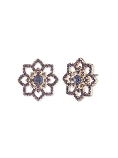 Marchesa Tanzanite Lace Floral Button