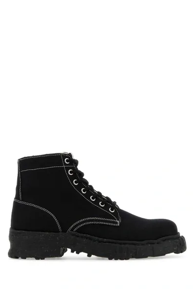 Miharayasuhiro Side-zip Canvas Boots In Black