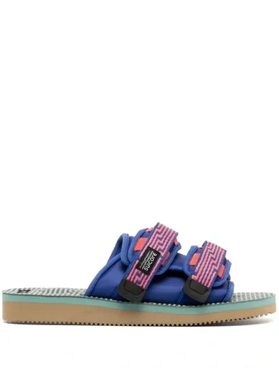 Suicoke Moto Jacquard-sandalen Mit Klettverschluss In Bluette