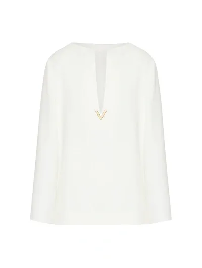 Valentino Cady Couture Top Woman Ivory 38 In Nude & Neutrals