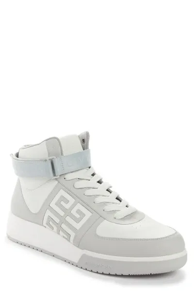 Givenchy G4 High-top Leather Sneakers In Grey White