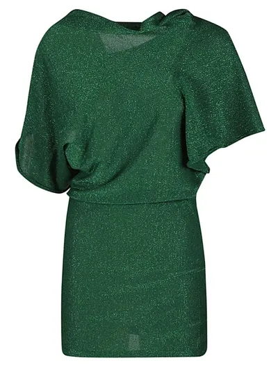 Circus Hotel Viscose Mini Dress In Green