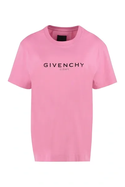 Givenchy Mirrored Logo-print Oversized T-shirt In Pink