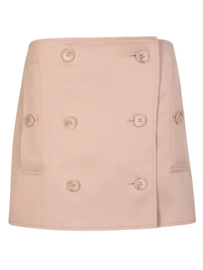 Burberry Beige Trench Miniskirt In Pink