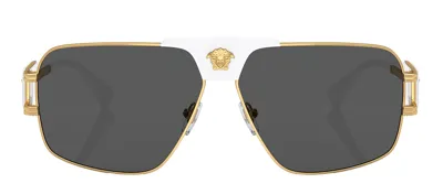 Versace Eyewear Oversized Frame Sunglasses In Grey