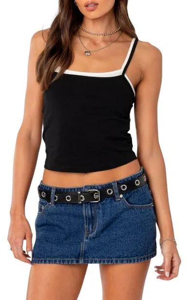 Edikted Layered Camisole In Black-and-white