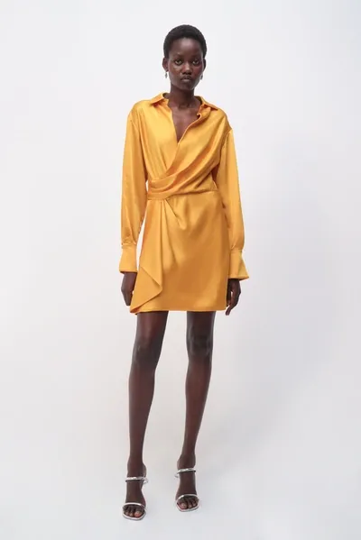 Jonathan Simkhai Talit Dress In Goldenrod