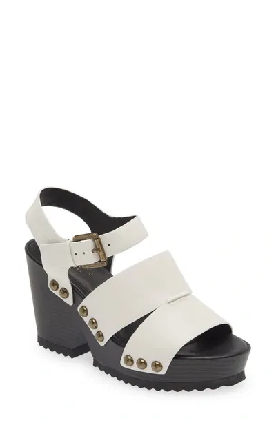 Cecelia New York Artsy Stud Platform Wedge Sandal In Alabaster