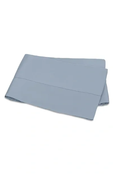 Matouk Talita Hemstitch 615 Thread Count Sateen Flat Sheet In Hazy Blue