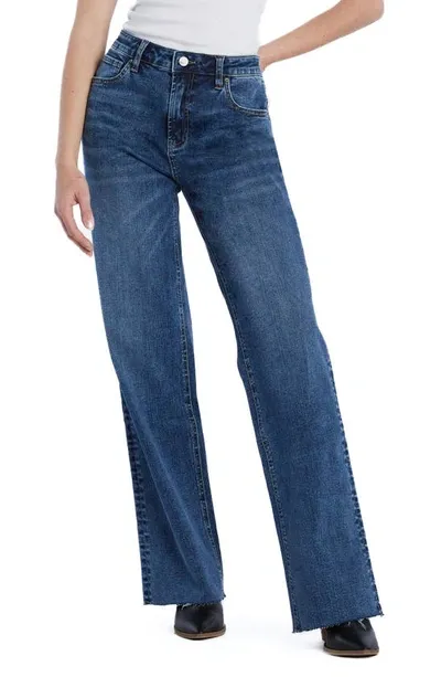 Wash Lab Denim Ella Relaxed Straight Leg Jeans In Garage Blue