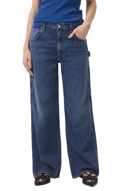 Agolde Magda Wide-leg Carpenter Jeans In Darkness