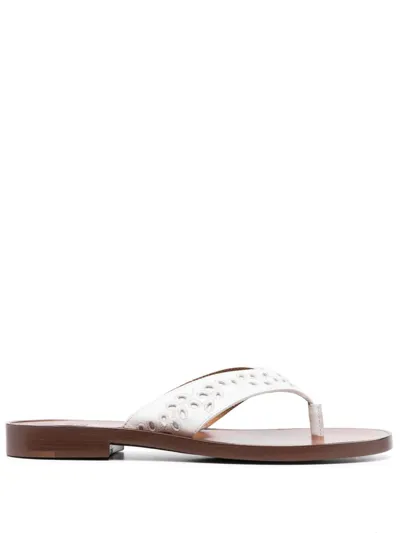 Chloe X Eres Chloé X Eres Paz Leather Thong Sandals In White