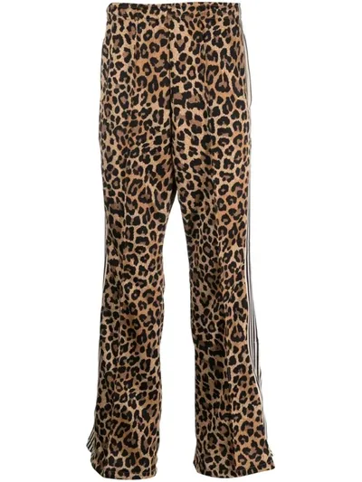 Kapital Cheetah-print Flared Track Pants In Blue