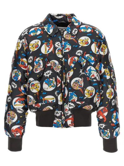 Moschino Fantasy Cartoon Casual Jackets, Parka Multicolor In Multicolour