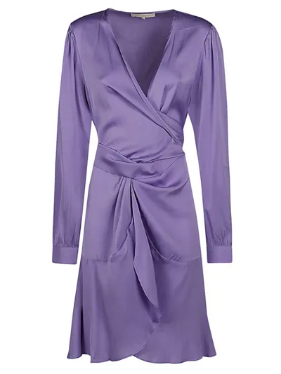 Nouvelle/silk95five Short Silk Dress In Purple