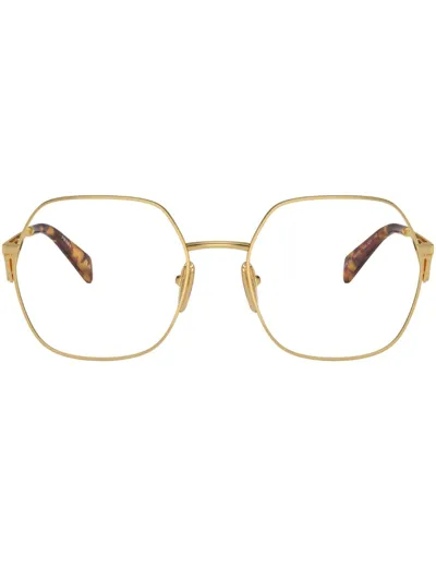 Prada Brille Mit Rundem Gestell In Gold