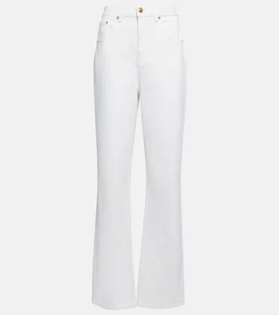 Tory Burch Mid-rise Straight Jeans In White