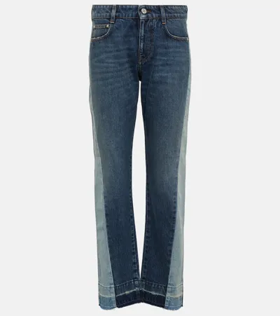 Stella Mccartney Spliced Mid-rise Straight Jeans In Blue