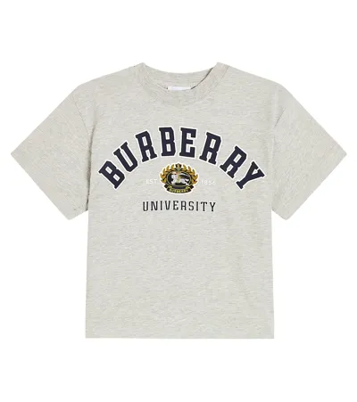 Burberry Kids' Logo Cotton Jersey T-shirt In Grey