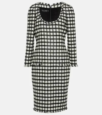 Oscar De La Renta Wool-blend Tweed Midi Dress In Multicoloured