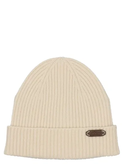 Brioni Fisherman's Rib Beanie In White