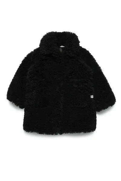 N°21 Kids' Faux Fur Coat In Black