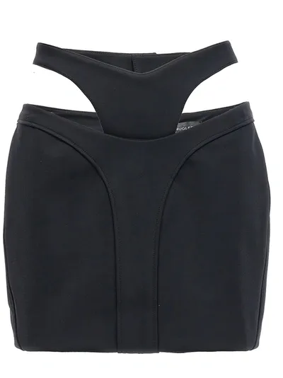 Mugler Stretch Thong Skirt Skirts Black