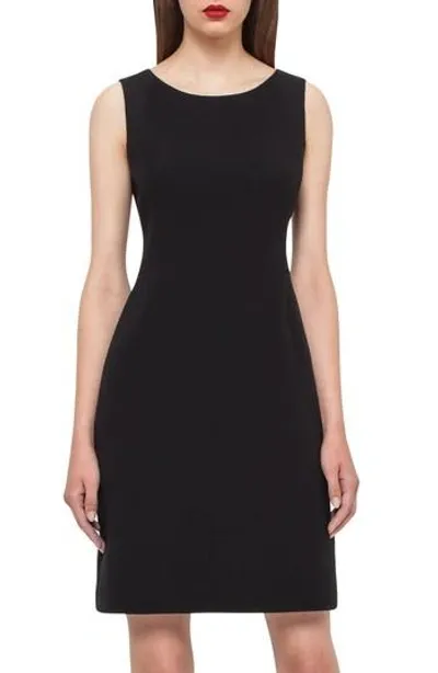 Akris Round-neck Sleeveless Crepe Sheath Dress In Moss