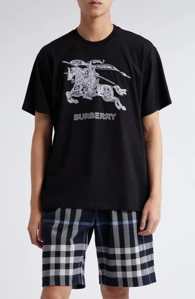 Burberry Logo-print Cotton T-shirt In Black