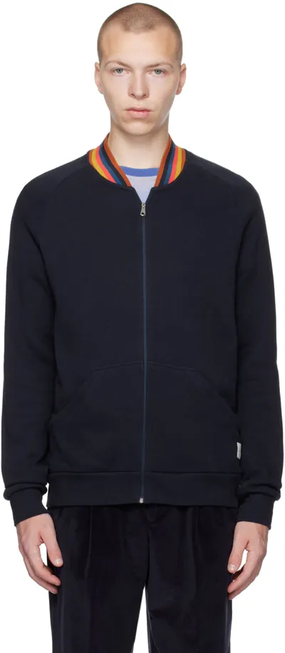 Paul Smith Navy Stripes Jacket In Negro