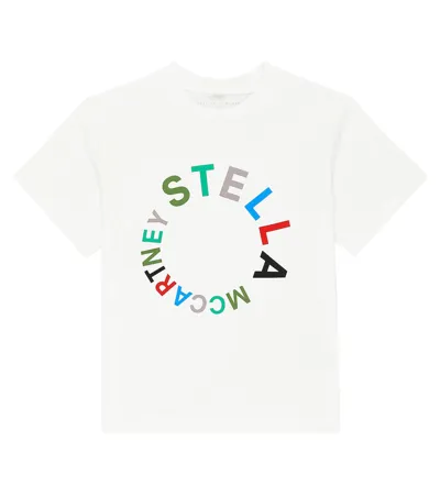 Stella Mccartney Kids' Logo Cotton T-shirt In White