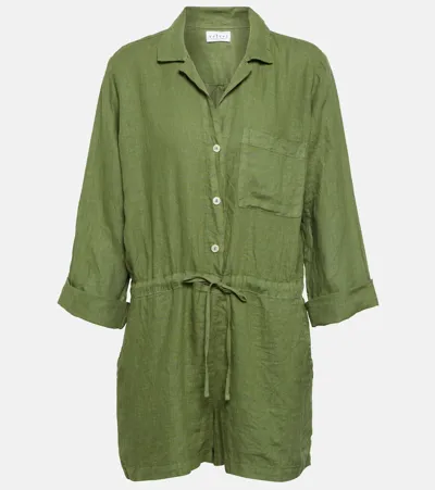 Velvet Ruth Cotton Playsuit In Green