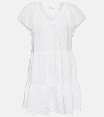 Velvet Eleanor Cotton Tiered Minidress In White