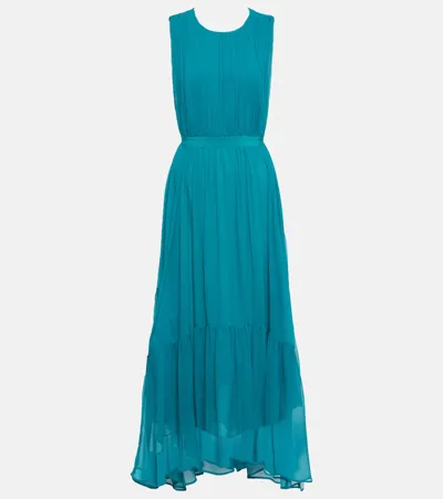 Ulla Johnson Sarai Silk Chiffon Midi Dress In Blue