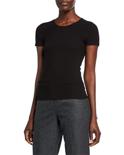 Giorgio Armani Scoop-neck Short-sleeve Tee, Black